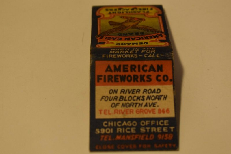 Demand American Eagle Brand Flashlight Firecrackers 20 Strike Matchbook Cover 