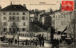 CPA ÉPINAL Rue de la Gare et Rod-Point des Bons-Enfants (401150)