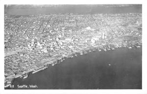 Seattle Washington Aerial View Real Photo Antique Postcard K98772