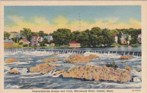 Massachusetts Lowell Pawtucketville Bridge and Falls On The Merrimack River 1...