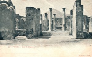 Vintage Postcard Pompei Casa D'Arianna Italy