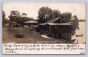 J95/ Silver Lake Michigan RPPC Postcard c1910 Lake Resort Cabins Hamburg 474