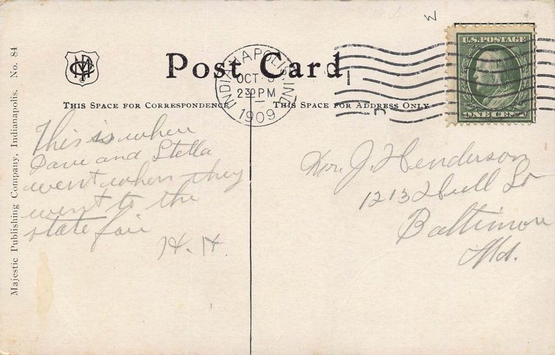 Cattle Judging Coliseum Interior State Fair Indianapolis Indiana 1909 postcard