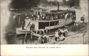 St. Joseph River Steamer Boat May Graham c1900 Private Mailing Card