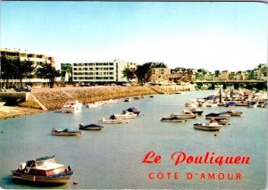 Le Pouliquen, France  BOATS~HARBOR~MOTORBOATING PORT Cote D' Amour  4X6 Postcard