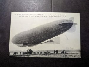 Mint France Airship Patrie Zeppelin RPPC Postcard Aviation