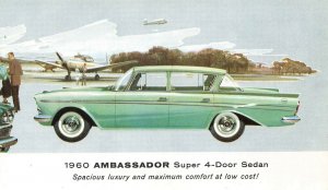 1960 Ambassador Super 4-Door Sedan Prop Airplane Postcard