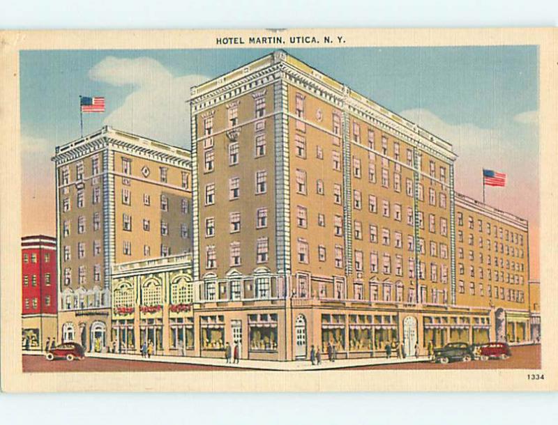 Unused Linen MARTIN HOTEL Utica New York NY Q6945