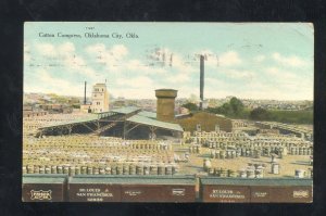 OKLAHOMA CITY OKLAHOMA COTTON COMPRESS RAILROAD TRAIN VINTAGE POSTCARD