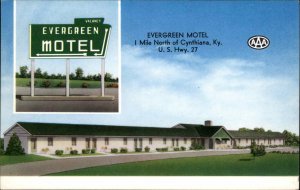 Cynthiana Kentucky KY Evergreen Motel c1950s-60s Postcard