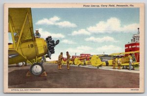 Plane Line-up Corry Field Pensacola FL Florida Navy Postcard C34