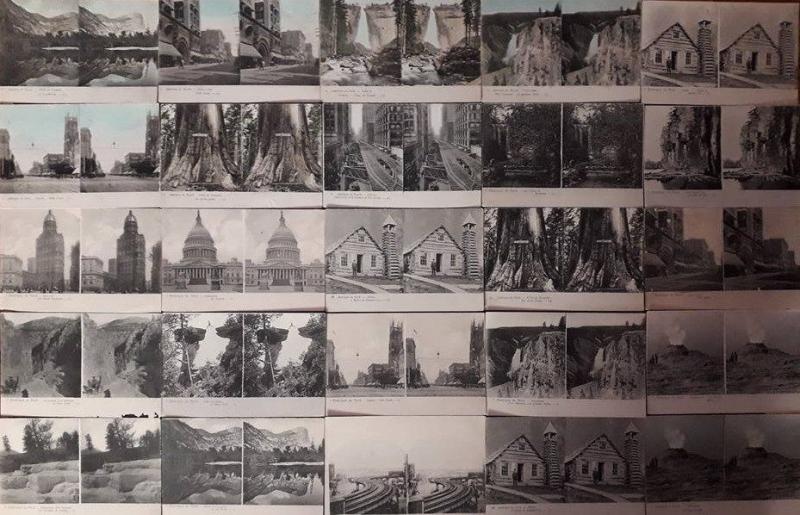 Lot 25 postcards stereographic images North America scenic stereo views pre 1920