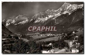 Modern Postcard Les Houches general view and the Mont Blanc