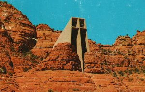 Vintage Postcard Chapel of the Holy Cross Marguerite Lucien Brunswig Sedona AZ