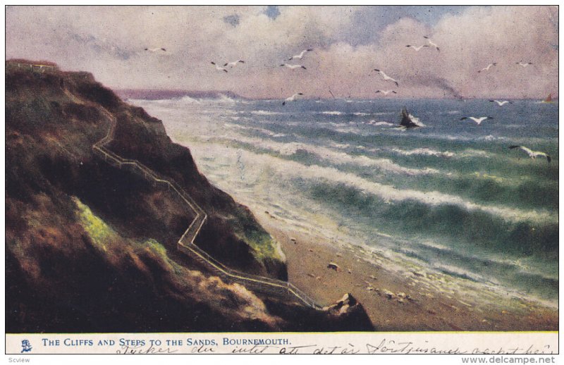 TUCK #1489, BOURNEMOUTH, Dorset, England, United Kingdom; The Cliffs and Step...