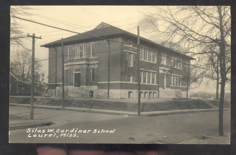 RPPC LAUREL MISSISSIPPI WILAS W GARDINER SCHOOL VINTAGE REAL PHOTO POSTCARD