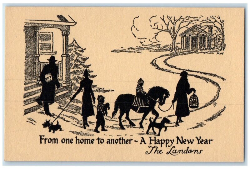 The Landon Christmas Card Governor Residence Topeka Kansas KS Antique Postcard