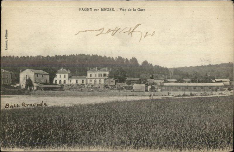 Pagny Sur Meuse Vue De La Gare RR Station c1915 Postcard