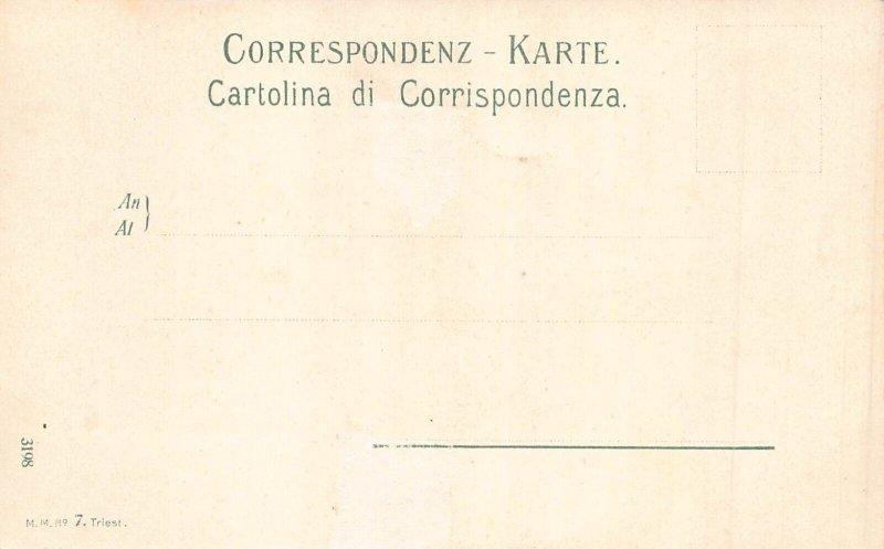 Italy Trieste Canal Grande Ships vintage postcard