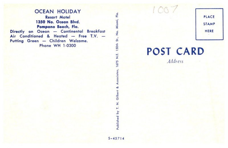 Florida Pompano Beach   Ocean Holiday Resort Motel