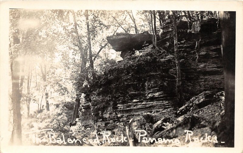 G43/ Panama Rocks New York RPPC Postcard c20s The Balanced Rock Geology