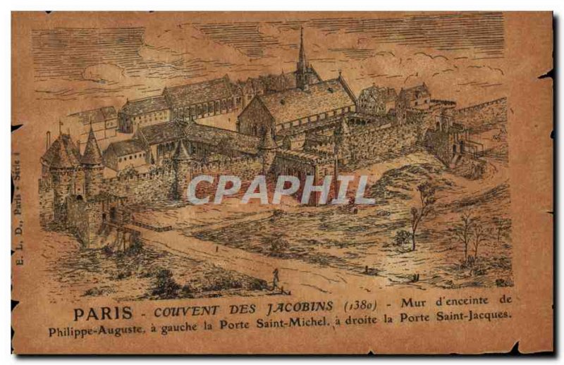 Old Postcard Paris Convent of the Jacobins of 1380 Wall & # 39enceinte Philip...