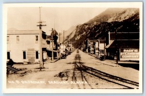 Skagway Alaska AK Postcard RPPC Photo Broadway Pacific Steamship Company c1910's