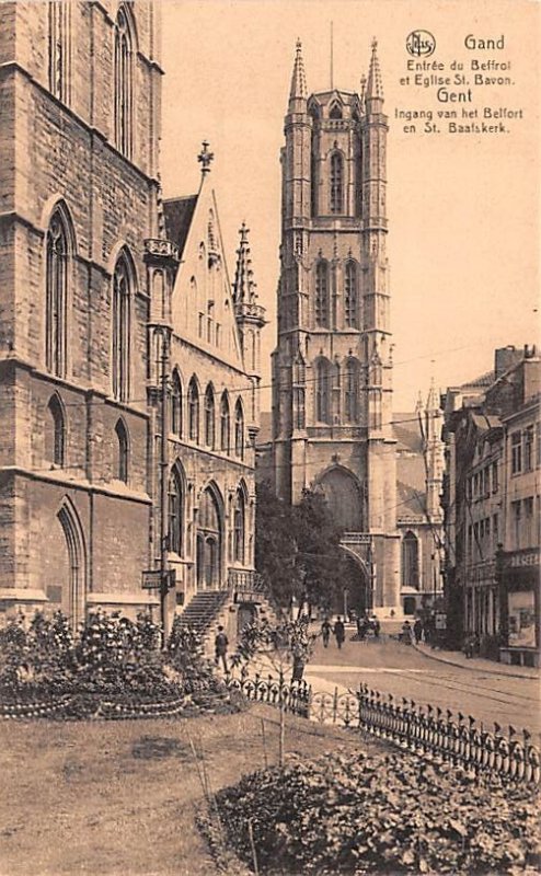 Entr»e du Beffroi et Eglise St Bavon Gand Belgium Unused 