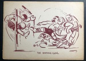 Mint Original Comic Picture Postcard WW2 The Winning Goal !