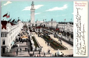 Vtg Chicago Illinois IL White City Tower & Promenades pre-1907 View Postcard