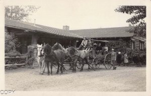 RPPC The Mat Flower stagecoach tourist postcard BA102