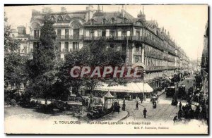 Old Postcard Toulouse Rue Alsace Lorraine Le Tramway Waste