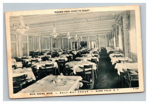 Vintage 1940's Postcard Dining Room Half Way House Glens Falls New York