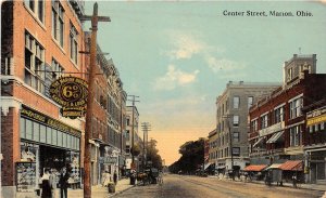 G20/ Marion Ohio Postcard c1910 Center Street Bank 6% Stores