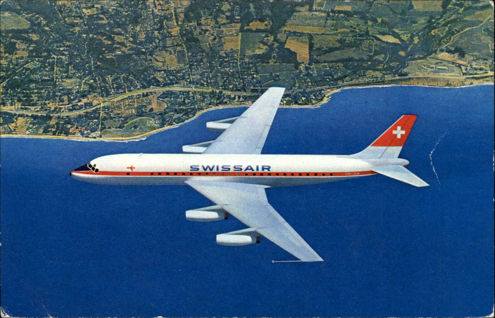 SWISS AIR SWISSAIR Jet Liner Douglas DC-8 Old Postcard | Topics