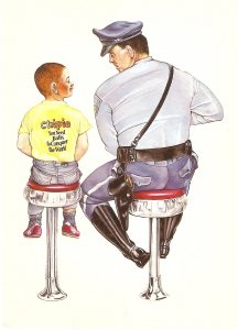 Chippie chatting with policeman  Nice modern Spanish advertising postcard