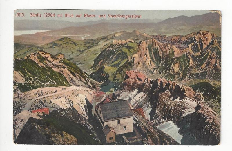 Vintage Germany/Austria Postcard - Santis Mountain Near Vorarlberg (AN27)