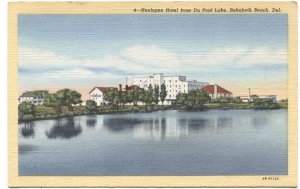 Postcard Henlopen Hotel from Du Pont Lake Rehoboth Beach DE