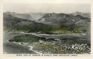 Canada, Vancouver, B.C., RPPC, Harbour & Stanley Park