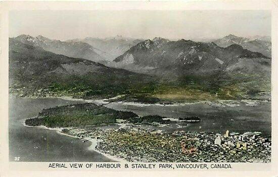 Canada, Vancouver, B.C., RPPC, Harbour & Stanley Park