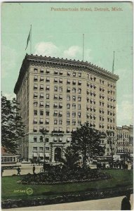 1909 postcard, Pontchartrain Hotel, Detroit, Michigan