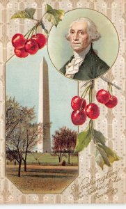 GEORGE WASHINGTON FATHER OF HIS COUNTRY PATRIOTIC EMBOSSED POSTCARD (c. 1910)