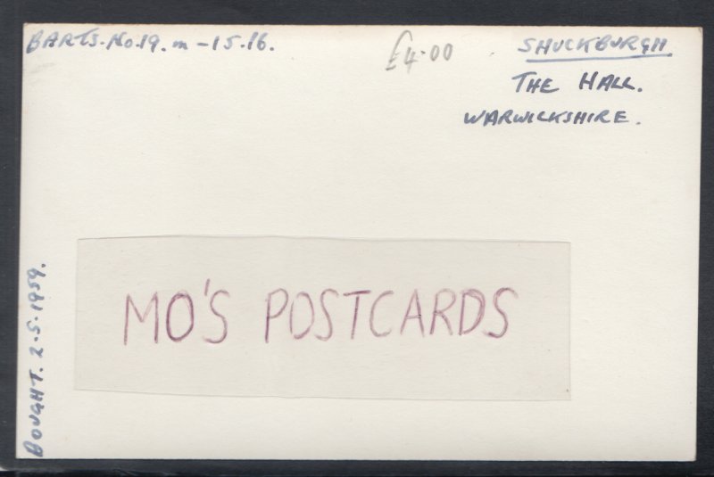 Warwickshire Postcard - The Hall, Shuckburgh    HP602