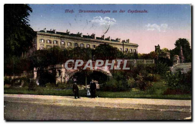 Old Postcard Metz Brunnenanfagen an der Esplanade