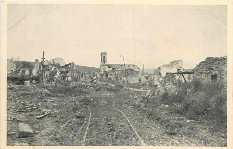 France WW1 First World War battlefield atrocities bombed french village Ornes