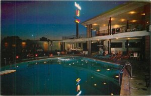 Town Country Inn Night Swimming Pool Sacramento California Postcard 20-12078