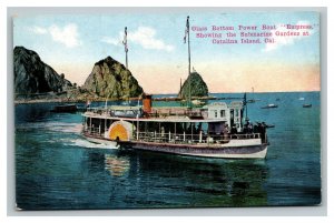 Vintage 1910's Postcard Glass Bottom Power Boat Empress Catalina Island CA