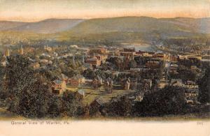 Warren Pennsylvania Birdseye View Of City Antique Postcard K87399