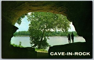 Vtg Illinois IL Cave In Rock State Park Ohio River Interior Old Postcard