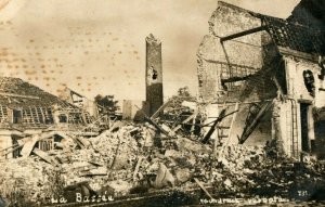 c1910 RPPC WW1 Bomb Damage Battle Of La Bassee France Vintage Postcard P113